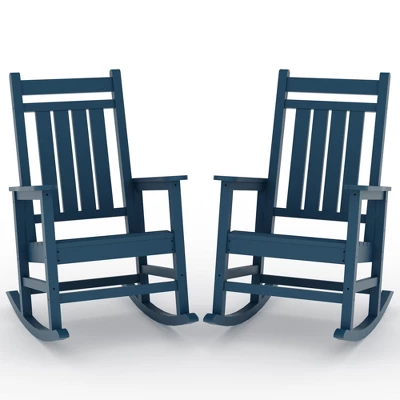 Outdoor HDPE Rocking Chairs – Oversized All-Weather Patio Rockers – Heavy Duty 350lb Capacity, Anti-Rollover Design (Blue) 7 Outdoor HDPE Rocking Chairs – Oversized All-Weather Patio Rockers – Heavy Duty 350lb Capacity, Anti-Rollover Design (Blue) - Image 7