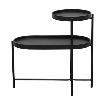 Modern 2-Tier Side Table, Open Shelf With Sturdy Iron Frame And Legs, Easy Assembly, Nightstand Bedside Table 1 Modern 2-Tier Side Table, Open Shelf With Sturdy Iron Frame And Legs, Easy Assembly, Nightstand Bedside Table