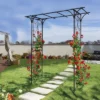 Metal Garden Arch, Iron Garden Arch Trellis For Climbing Plants Rose Outdoor, Arch Archway For Wedding Ceremony Party