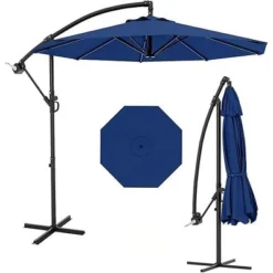 10FT Hanging Cantilever Umbrella, Offset Patio Umbrella Outdoor Sun Shade With Easy Tilt Adjustment, 8 Ribs, UV Protection For Backyard, Lawn 15 10FT Hanging Cantilever Umbrella, Offset Patio Umbrella Outdoor Sun Shade With Easy Tilt Adjustment, 8 Ribs, UV Protection For Backyard, Lawn -Garvee Sales GUEST d7c18bcf 35f9 47bb a7e1 70264fe43b0b