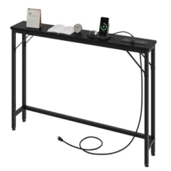 Whizmax 39.3" Narrow Sofa Table With Outlets, Skinny Console Table With Storage, Slim Behind Couch Table For Living Room, Entryway, Hallway, Foyer -Garvee Sales GUEST d7faaede 5274 4004 8123 7c1b99ed05f4