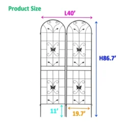 2 Pack Metal Garden Trellis 86.7" X 19.7" Rustproof Trellis For Climbing Plants Outdoor Flower Support Black 8 2 Pack Metal Garden Trellis 86.7" X 19.7" Rustproof Trellis For Climbing Plants Outdoor Flower Support Black -Garvee Sales GUEST d8326578 f196 4518 ae0d 5d0281c953b9