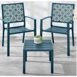 3-Piece Bistro Set, Outdoor Bistro Set, Stackable Metal Square Table And Chairs, Small Conversation Set Patio Furniture For Backyard, Deck 16 3-Piece Bistro Set, Outdoor Bistro Set, Stackable Metal Square Table And Chairs, Small Conversation Set Patio Furniture For Backyard, Deck -Garvee Sales GUEST d97872a4 3b70 47c1 b926 b7817b608888