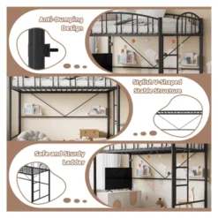 Garvee Loft Bed Twin Size, Heavy Duty Metal Loft Bed Frame With Arched Guardrail And Safety Ladder, Space-Saving, No Box Spring Needed, Black -Garvee Sales GUEST da8918fd bc92 4d1a 86e8 d4f8440fac90