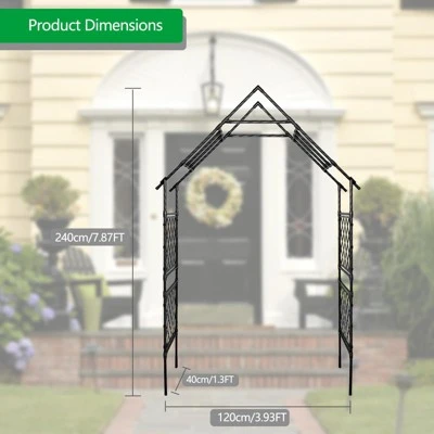 Steel Garden Arch Arbor Trellis 7.87x3.93Ft Metal Outdoor Patio Arch For Climbing Plants, Wedding, Yard, Garden Decor, Weather-Resistant 2 Steel Garden Arch Arbor Trellis 7.87x3.93Ft Metal Outdoor Patio Arch For Climbing Plants, Wedding, Yard, Garden Decor, Weather-Resistant - Image 2