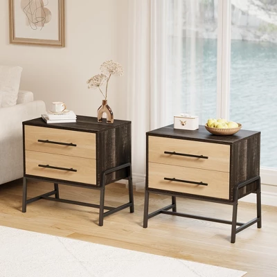 Whizmax Nightstand With Drawer Bedside Table With Metal Frame 3 Whizmax Nightstand With Drawer Bedside Table With Metal Frame - Image 3