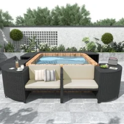 Spa Surround Spa Frame, Patio Rattan Sectional Sofa Set With Storage Spaces & Seats, Quadrilateral Outdoor Conversation Sofa Set For Poolside Garden 16 Spa Surround Spa Frame, Patio Rattan Sectional Sofa Set With Storage Spaces & Seats, Quadrilateral Outdoor Conversation Sofa Set For Poolside Garden -Garvee Sales GUEST dc058fe6 caee 4959 adbb 32f559be806d