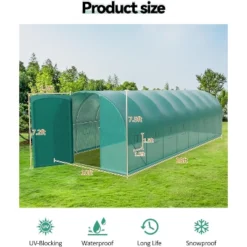 28x10x7.5ft Walk-in Greenhouse Tunnel ,Galvanized Steel Tunnel Greenhouse With Doors And Windows,for Home Gardening