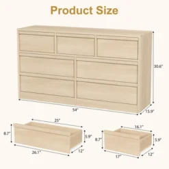 Garvee 7 Drawer Dresser For Bedroom, Natural Double Dresser Organizer With Concave Handles, Modern Chest Of Drawers For Bedroom, Living Room, Nursery 10 Garvee 7 Drawer Dresser For Bedroom, Natural Double Dresser Organizer With Concave Handles, Modern Chest Of Drawers For Bedroom, Living Room, Nursery -Garvee Sales GUEST dc529a57 cec6 41ff 9d6d fd8017f9656b