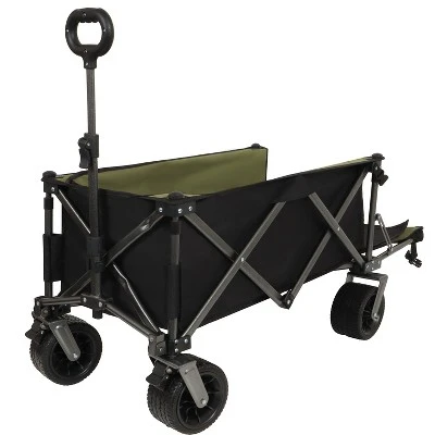 49" 300L Collapsible Folding Beach Wagon With Tailgate, All-Terrain 7"x 4" Big Wheels, Heavy Duty 400LBS Beach Wagon Cart For Garden Sports Camping 3 49" 300L Collapsible Folding Beach Wagon With Tailgate, All-Terrain 7"x 4" Big Wheels, Heavy Duty 400LBS Beach Wagon Cart For Garden Sports Camping - Image 3