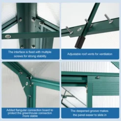 6x12FT Polycarbonate Greenhouse, Heavy Duty Aluminum Walk-in Greenhouses With Sliding Door & Raised Base, Plant Greenhouse For Outdoor Garden Backyard 12 6x12FT Polycarbonate Greenhouse, Heavy Duty Aluminum Walk-in Greenhouses With Sliding Door & Raised Base, Plant Greenhouse For Outdoor Garden Backyard -Garvee Sales GUEST dcaba56e 1c57 4b7b b18f 6f6a8f94ebd6