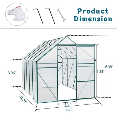 Greenhouses For Outdoors, Walk In Greenhouse With Adjustable Roof, Drainage System & Galvanized Base, Rust-proof Greenhouse For Backyard 6 Greenhouses For Outdoors, Walk In Greenhouse With Adjustable Roof, Drainage System & Galvanized Base, Rust-proof Greenhouse For Backyard - Image 6