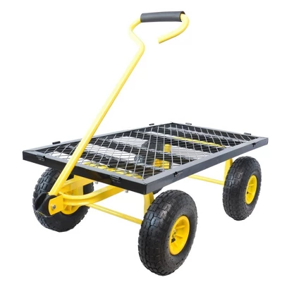 Steel Garden Cart Heavy Duty 550 Lbs Capacity With Removable Mesh Sides Utility Metal Wagon With 180° Rotating Handle Perfect For Garden 4 Steel Garden Cart Heavy Duty 550 Lbs Capacity With Removable Mesh Sides Utility Metal Wagon With 180° Rotating Handle Perfect For Garden - Image 4