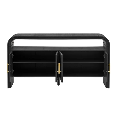 59" Entryway Console Table With Storage, Wooden Sideboard Buffet Cabinet, Behind Couch Table, Sofa Foyer Table For Entryway Hallway Living Room 3 59" Entryway Console Table With Storage, Wooden Sideboard Buffet Cabinet, Behind Couch Table, Sofa Foyer Table For Entryway Hallway Living Room - Image 3