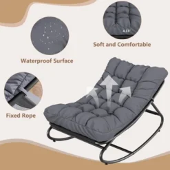 Patio Rocking Chair With Thick Cushion, Comfy Indoor/Outdoor Lounge Rocker For Porch, Garden, Living Room 13 Patio Rocking Chair With Thick Cushion, Comfy Indoor/Outdoor Lounge Rocker For Porch, Garden, Living Room -Garvee Sales GUEST ddb0eea9 a548 4049 84f6 59e15d605b0e