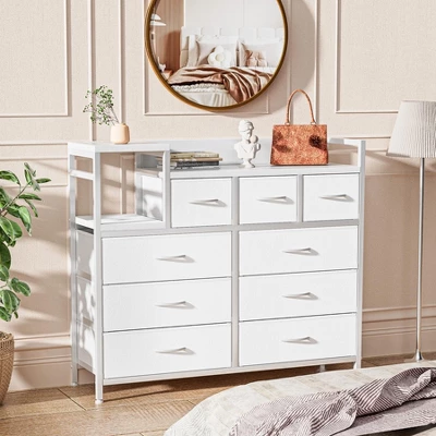 Dresser TV Stand With Power Outlet, Bedroom Dresser With 9 Drawers, Chest Of Drawers, Steel Frame Storage Closet For Living Room Hallway 11 Dresser TV Stand With Power Outlet, Bedroom Dresser With 9 Drawers, Chest Of Drawers, Steel Frame Storage Closet For Living Room Hallway - Image 11