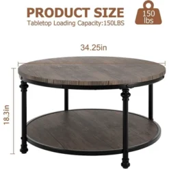Whizmax Round Coffee Table For Living Room Rustic Center Table With Storage Shelf 16 Whizmax Round Coffee Table For Living Room Rustic Center Table With Storage Shelf -Garvee Sales GUEST de130981 d4ea 4f8b a412 2d6b7c08f59d