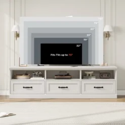 70in TV Stand For TVs Up To 80", Mid Century Modern Entertainment Center With Drawer, TV Console Media Cabinet For Living Room, Bedroom 14 70in TV Stand For TVs Up To 80", Mid Century Modern Entertainment Center With Drawer, TV Console Media Cabinet For Living Room, Bedroom -Garvee Sales GUEST de17da34 e0da 4c02 b873 5a00b0c41059