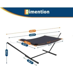 Double Hammock With Stand – 2 Person 350lbs Capacity, Portable Steel Frame & Comfort Pad For Indoor/Outdoor Use (Quick Assembly) 11 Double Hammock With Stand – 2 Person 350lbs Capacity, Portable Steel Frame & Comfort Pad For Indoor/Outdoor Use (Quick Assembly) -Garvee Sales GUEST de559e55 6a47 447c 9b99 dc8c570b05a7