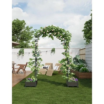 Garden Arch Trellis For Climbing Plants, Metal Wedding Arch Flowers Frame Backdrop Stand, For Wedding Garden Party Plant,Raised Planter Box 5 Garden Arch Trellis For Climbing Plants, Metal Wedding Arch Flowers Frame Backdrop Stand, For Wedding Garden Party Plant,Raised Planter Box - Image 5