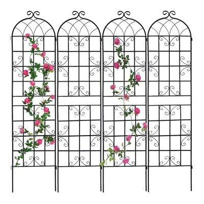 4 Pack Metal Garden Trellis 86.7" X 19.7"/71"x19.7" Rustproof Trellis For Climbing Plants Outdoor Flower Support Black 16 4 Pack Metal Garden Trellis 86.7" X 19.7"/71"x19.7" Rustproof Trellis For Climbing Plants Outdoor Flower Support Black - Image 16