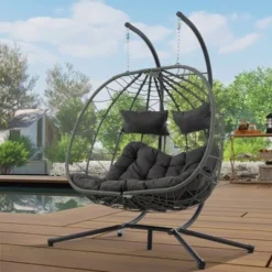 2 Persons Egg Chair With Stand, Large Rattan Wicker Swing With Headrest, Thick Cushion, Indoor Outdoor Hanging Basket Chair 10 2 Persons Egg Chair With Stand, Large Rattan Wicker Swing With Headrest, Thick Cushion, Indoor Outdoor Hanging Basket Chair -Garvee Sales GUEST dfb14572 2f7b 4aa2 abff a8c70f77b314