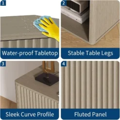 Fluted Nightstands Set 2, Side Tables, Modern Mid Century End Table With Drawer, Farmhouse Bed Side Tables For Bedroom Living Room Sofa Couch, Grey 9 Fluted Nightstands Set 2, Side Tables, Modern Mid Century End Table With Drawer, Farmhouse Bed Side Tables For Bedroom Living Room Sofa Couch, Grey -Garvee Sales GUEST dfdf875a 7bb8 435a ad2e 9281ef3c217b