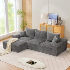 110'' Modular Sectional Sofa, L-Shaped Sofa With Deep Seats, Modern Convertible Chenille Couch With Ottomans,for Living Room, Bedroom 16 110'' Modular Sectional Sofa, L-Shaped Sofa With Deep Seats, Modern Convertible Chenille Couch With Ottomans,for Living Room, Bedroom -Garvee Sales GUEST e020c0ab be2a 4a13 adde 443579761bea