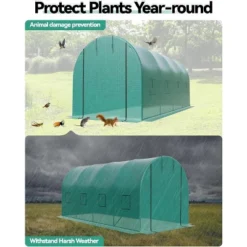 Greenhouse Tunnel 15x6.5x6.5ft,Galvanized Steel Tunnel Greenhouse With Zippered Doors And Window,for Home Gardening Seed 9 Greenhouse Tunnel 15x6.5x6.5ft,Galvanized Steel Tunnel Greenhouse With Zippered Doors And Window,for Home Gardening Seed -Garvee Sales GUEST e04bf364 a416 4c8d ba71 849d8eb0c036