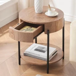 Round End Table Nightstand Wood Side Table -Garvee Sales GUEST e0579132 793c 4c5b 966c 2186941b42f0
