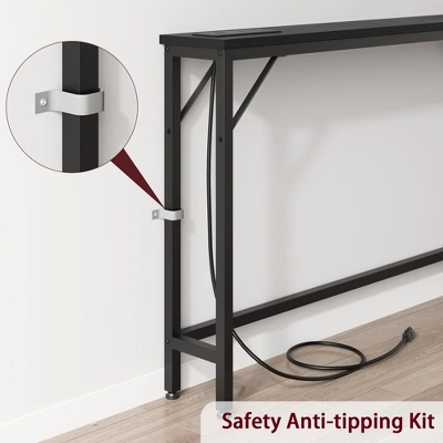 Garvee 5.9" Narrow Sofa Table With Outlets, Skinny Console Table With Storage, Slim Behind Couch Table For Living Room, Hallway, Foyer 7 Garvee 5.9" Narrow Sofa Table With Outlets, Skinny Console Table With Storage, Slim Behind Couch Table For Living Room, Hallway, Foyer - Image 7