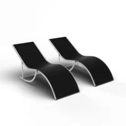 Patio Lounge Chairs Set Of 2 - S-Shaped Ergonomic Design, Textilene Fabric, Aluminum Chaise Lounge For Pool, Beach, Garden 16 Patio Lounge Chairs Set Of 2 - S-Shaped Ergonomic Design, Textilene Fabric, Aluminum Chaise Lounge For Pool, Beach, Garden -Garvee Sales GUEST e09ccee7 e159 497c b588 2fbe007428f4