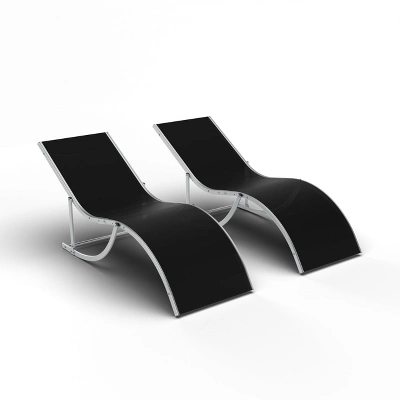 Patio Lounge Chairs Set Of 2 - S-Shaped Ergonomic Design, Textilene Fabric, Aluminum Chaise Lounge For Pool, Beach, Garden 8 Patio Lounge Chairs Set Of 2 - S-Shaped Ergonomic Design, Textilene Fabric, Aluminum Chaise Lounge For Pool, Beach, Garden - Image 8