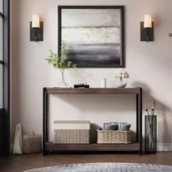 Whizmax 2-Tier Narrow Console Sofa Side Table For Entryway,Hallway,Living Room, 39.5in L X 13.7in W X 25.6in H -Garvee Sales GUEST e101864b 9316 4963 8d4f 5a86e45e3cc6