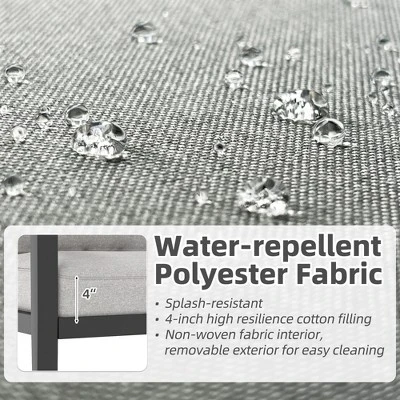 Garvee Outdoor Aluminum Furniture Set,4 Piece Patio Conversation Sets,Removable & Washable Cushion,Ink Color Tempered Glass Table Light Grey 4 Garvee Outdoor Aluminum Furniture Set,4 Piece Patio Conversation Sets,Removable & Washable Cushion,Ink Color Tempered Glass Table Light Grey - Image 4