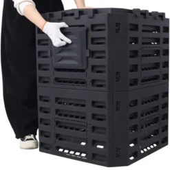 Garden Composter Bin Made From Recycled Plastic, Outdoor Compost Bin, 90/132 Gallons Large Compost Bin,abstract,black,25.5in,2.13ft 7 Garden Composter Bin Made From Recycled Plastic, Outdoor Compost Bin, 90/132 Gallons Large Compost Bin,abstract,black,25.5in,2.13ft -Garvee Sales GUEST e181a362 2234 4d84 a854 96e1370ba716