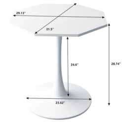 31.5 Inch Modern Coffee Table, With MDF Top And Metal Base, Octagonal Tulips Table Small Dining Table For Dining Room Kitchen Living Room -Garvee Sales GUEST e215e63f 431c 4fa8 8cfc 812802d4aea6