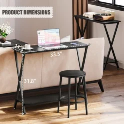 Whizmax 2-Tier Narrow Console Sofa Side Table For Entryway, Hallway, Living Room -Garvee Sales GUEST e2f096d0 922d 4c3e ae62 bbb9d0e97237