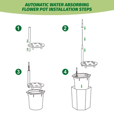 16 Inch Tall Planters Set Of 2, Self Watering Pots With Water Level Monitor, Bottom Wheels And Drainage Hole, Outdoor & Indoor Plant Pots For Patio 5 16 Inch Tall Planters Set Of 2, Self Watering Pots With Water Level Monitor, Bottom Wheels And Drainage Hole, Outdoor & Indoor Plant Pots For Patio - Image 5