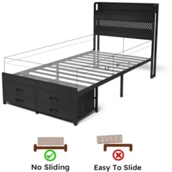 Twin Bed Frames With Headboard, Twin Size Bed Frames With Storage Drawers, Twin Bed, Metal Platform Bed Frame 10 Twin Bed Frames With Headboard, Twin Size Bed Frames With Storage Drawers, Twin Bed, Metal Platform Bed Frame -Garvee Sales GUEST e49d49c3 bf5f 4489 9ec1 a094134587f8