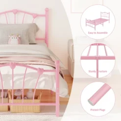 Garvee Twin Bed Frame For Girls, Metal Twin Size Bed Frame With Sweet Heart-Shape Headboard And Footboard, No Box Spring Needed, Easy Assembly -Garvee Sales GUEST e4f63a6d a3ac 4953 bf8a d5cad4af9621