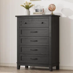 Freestanding 41.3" Tall Vertical Drawer Dresser With Storage , Wooden Closet Storage Chest For Living Room, Bedroom, Entryway, Bedroom 17 Freestanding 41.3" Tall Vertical Drawer Dresser With Storage , Wooden Closet Storage Chest For Living Room, Bedroom, Entryway, Bedroom -Garvee Sales GUEST e50fd28a cb45 44d0 aef2 10f971b10aac