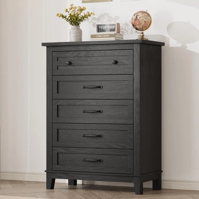 Freestanding 41.3" Tall Vertical Drawer Dresser With Storage , Wooden Closet Storage Chest For Living Room, Bedroom, Entryway, Bedroom 7 Freestanding 41.3" Tall Vertical Drawer Dresser With Storage , Wooden Closet Storage Chest For Living Room, Bedroom, Entryway, Bedroom - Image 7