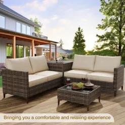 Outdoor PE Wicker Furniture Set 4 Piece -Garvee Sales GUEST e52ff966 3281 4eb4 9278 cad74e892fcb