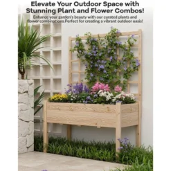 Elevated Garden Planter Box With Trellis, 46"x23"x65" Wooden Standing Raised Bed For Climbing Plants, Vegetables, Flowers - Includes Waterproof Liner 11 Elevated Garden Planter Box With Trellis, 46"x23"x65" Wooden Standing Raised Bed For Climbing Plants, Vegetables, Flowers - Includes Waterproof Liner -Garvee Sales GUEST e5328334 27d2 49e2 bb03 8443a387f8ee