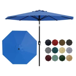9' Outdoor Patio Umbrella, Outdoor Table Umbrella, Yard Umbrella, Market Umbrella With 8 Sturdy Ribs, Push Button Tilt And Crank 21 9' Outdoor Patio Umbrella, Outdoor Table Umbrella, Yard Umbrella, Market Umbrella With 8 Sturdy Ribs, Push Button Tilt And Crank -Garvee Sales GUEST e54f2a5b eebb 4eae bbdc 83f3603cfd8e