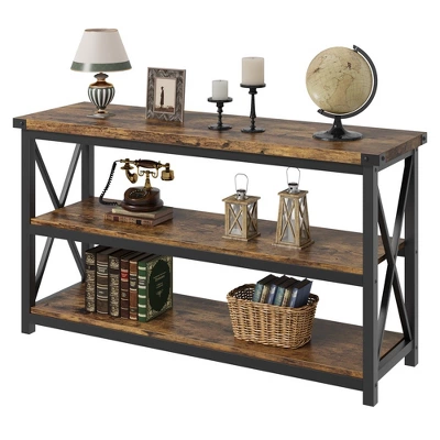 Whizmax Industrial Console Table For Entryway, 47.2" Narrow Entryway Table With Storage, 3 Tier Wood Sofa Table For Living Room, Hallway, ,Entryway 7 Whizmax Industrial Console Table For Entryway, 47.2" Narrow Entryway Table With Storage, 3 Tier Wood Sofa Table For Living Room, Hallway, ,Entryway - Image 7