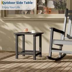 Square HDPE Outdoor Side Table - Durable Adirondack Patio End Table For Beach, Porch - Weather Resistant & Easy To Assemble -Garvee Sales GUEST e582dce0 0ab4 46e5 bdb4 3f0ccd0f67e9
