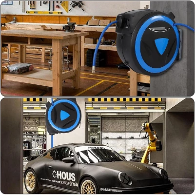 3/8” Retractable Air Hose Reel – Auto-Lock, 180° Swivel Bracket & Tangle-Free Retraction For Garage/Workshop (50/65/80FT) 5 3/8” Retractable Air Hose Reel – Auto-Lock, 180° Swivel Bracket & Tangle-Free Retraction For Garage/Workshop (50/65/80FT) - Image 5