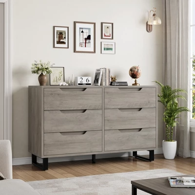Garvee 6 Dresser For Bedroom, 47.2" Wide Dresser, Freestanding Vertical Drawer Cabinet With Storage, Wooden Closet Storage Chest For Bedroom 7 Garvee 6 Dresser For Bedroom, 47.2" Wide Dresser, Freestanding Vertical Drawer Cabinet With Storage, Wooden Closet Storage Chest For Bedroom - Image 7